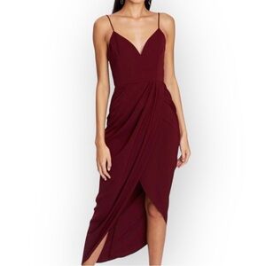 SHONA JOY Core Cocktail Wrap‎ Dress in Burgundy Size 2 coquette cocktail